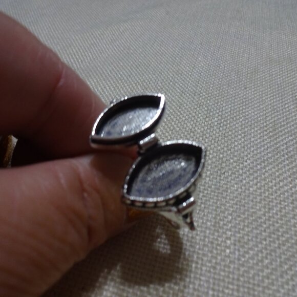 Whimsical MARQUIS Handmade Sterling 925 POISON BOX Ring Size 9,25 #616C - Picture 3 of 4